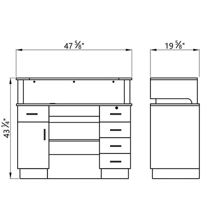 Langara LED Modern Salon Reception Desk - mcbeautyequipment.com by MC Distributors 1, Inc. | Bronx | New York 